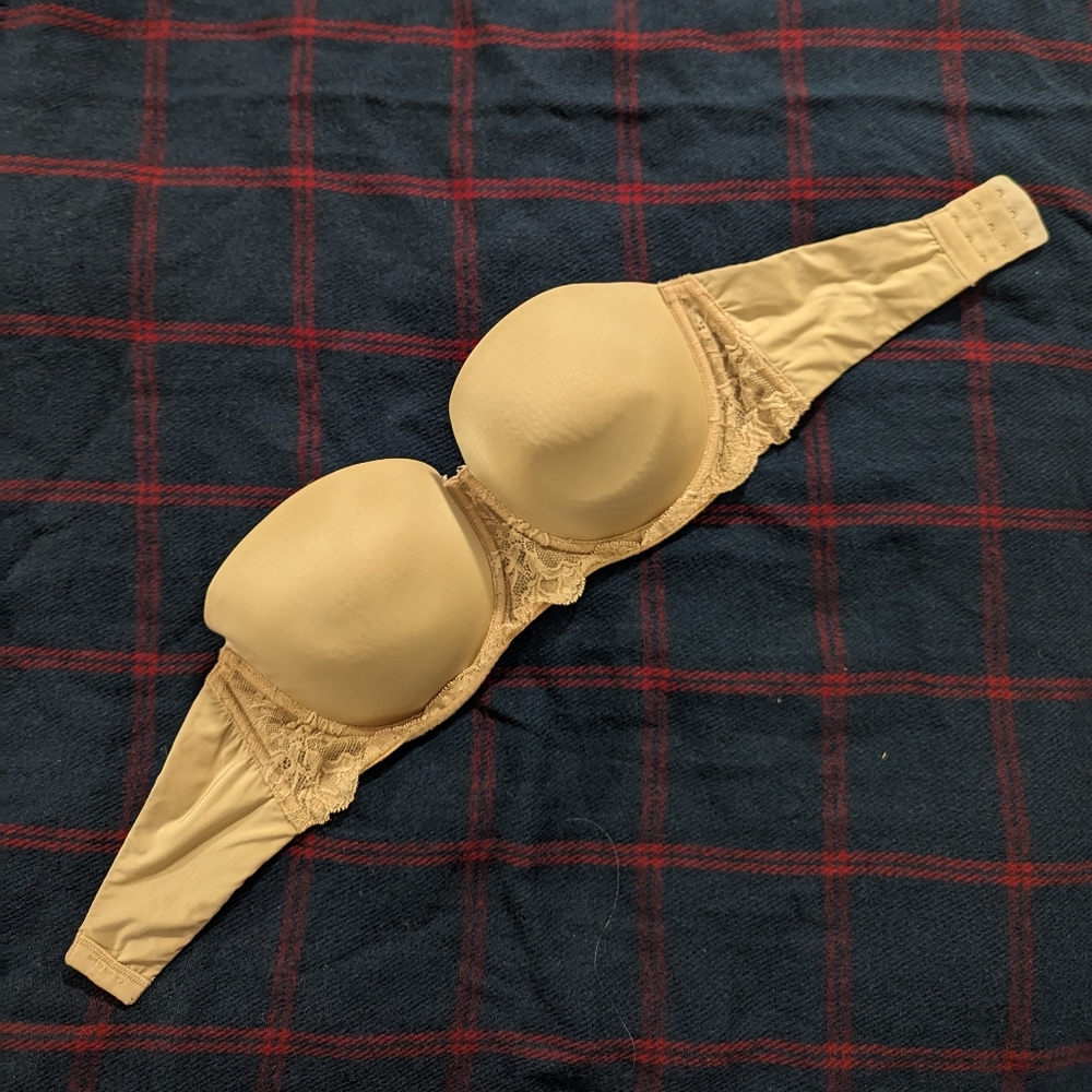 Nude/Beige Calvin Klein Strapless Bra, Size 34DD